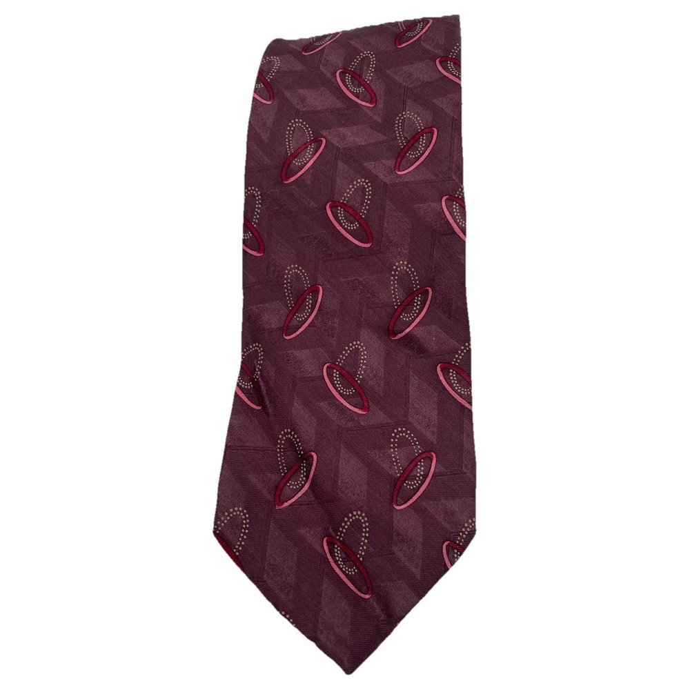 ERMENEGILDO ZEGNA Tie Men Sz 58"x3 1/2" Maroon 100% Silk ITALY Made (TF3) NW/OT